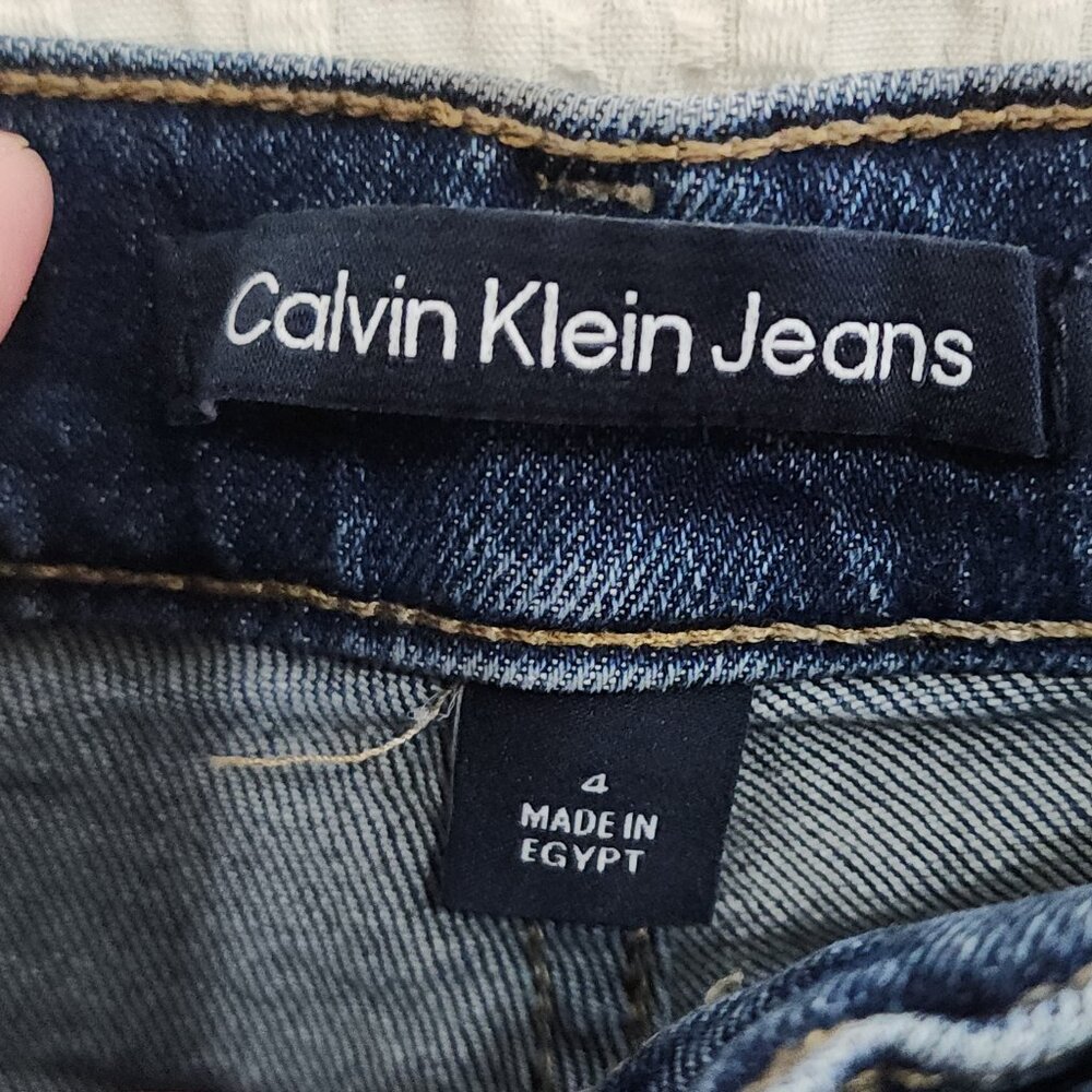 Calvin Klein Jeans Women’s High Rise Denim Shorts Size 4 Medium Wash Vintage - Picture 9 of 10
